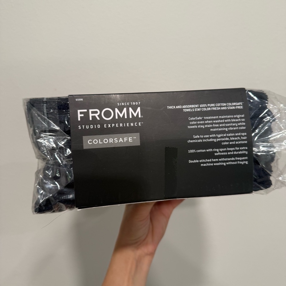 Fromm ColorSafe Black 100% Cotton Towels 6 Pack - Picture 3 of 5